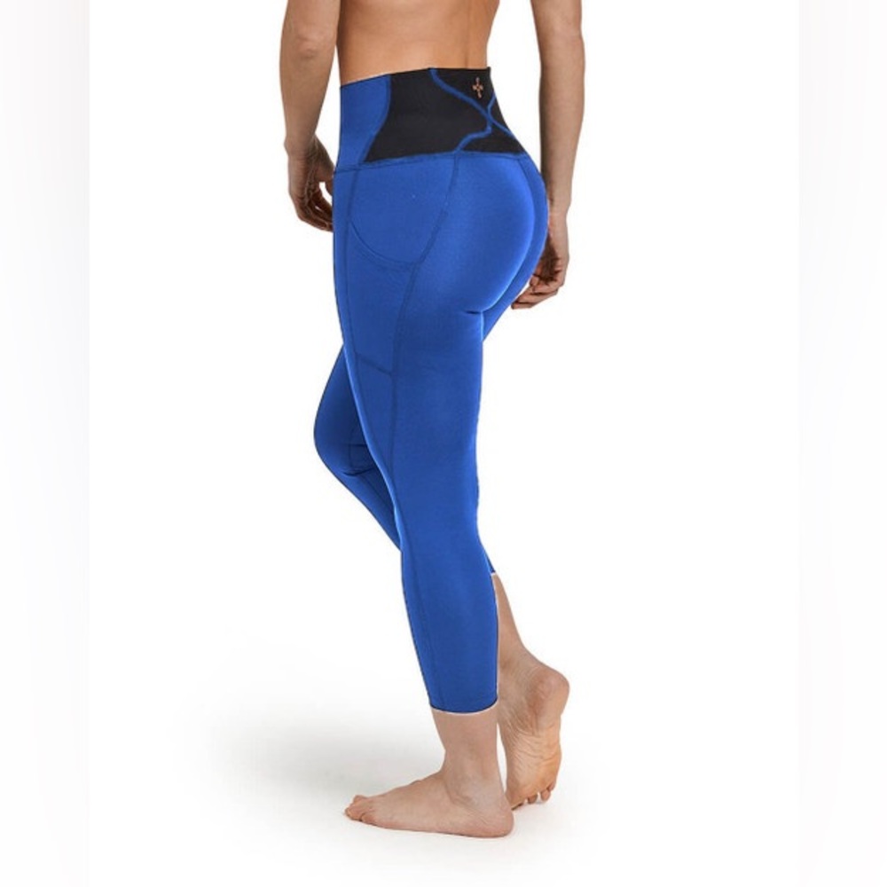 Tommy Copper Lower Back Support Compression Leggings Blue Small NWT